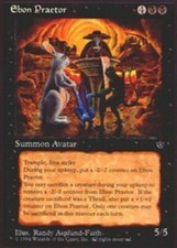 1x Ebon Praetor Heavy Play, English Fallen Empires MTG Magic