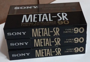 (3) SONY METAL-SR 90 ~ TYPE IV Blank Cassette Tapes MADE IN JAPAN FACTORY SEALED - Picture 1 of 7