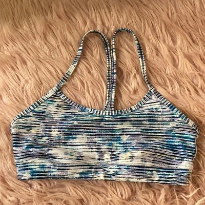 Lululemon Strappy Sports Bra Medium Support Blue Purple Pattern Size Small - Image 1 of 4