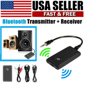2 IN 1 Bluetooth 5.0 Transmitter Receiver Wireless Audio 3.5mm Jack Aux Adapter - Picture 1 of 6