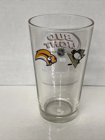 Bud Light- NHL Hockey Buffalo Sabres vs Pittsburg Penguins 1/1/08 Pint Glass Cover