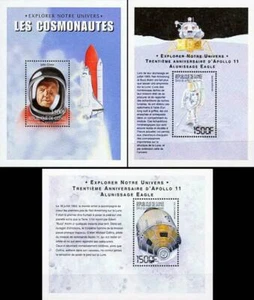 GUINEA 1999 SPACE / JOHN GLENN / APOLLO XI x3 S/S SC#1617-19 MNH CV$23.00 - Picture 1 of 1