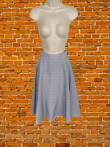UNIQLO XSMALL BLUE STRIPE SKIRT A-LINE CASUAL FLARE BEACH SUMMER WORK WOMENS XS - Picture 1 of 4