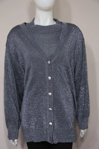 Rochelle California Dark Gray Sparkle Twinset + Pants 3-piece Set 3x - Picture 1 of 9