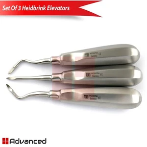3 Pezzi Heidbrink Dentale Lussante Radice Pick Ascensori Chirurgia Orale Estrazione Denti - Foto 1 di 4
