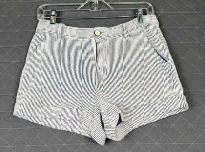 Pantalones Cortos Marc by Marc Jacobs Para Mujer 4 Gris Rayas Lavado Medio 100% Algodón Foto 1 de 4