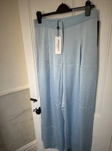 Serena Bute BNWT Powder Blue Satin Trousers UK 14 Rrp £385 - Picture 1 of 8