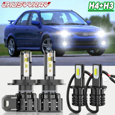 For Mazda protege 2001 2002 2003 4X LED Headlight Hi&Lo Beam Fog Light Bulbs Kit - Image 1 of 4