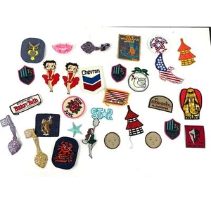 30 PC Assorted Sewing Applique Patches Iron on Sew On NEW Mixed Vintage - Picture 1 of 11
