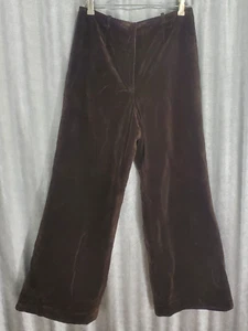 Vintage 74-80's ILGWU Union Made Brown Velvet Flair Wide Leg Pants SZ. 10R 28/29 - Picture 1 of 21