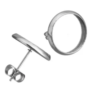 10stk Edelstahl Ohrstecker mit Ohrmutter Fassung für 6/8/10/12mm Cabochons - Bild 1 von 9