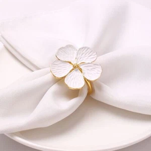 Serviettenringe Halter Hochzeit Party Abendessen Tisch Blumen Dekoration 6 Stück - Bild 1 von 16