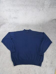 Kenzo Homme Sweater Mens Large Mock Neck Wool Blue Knit Vintage