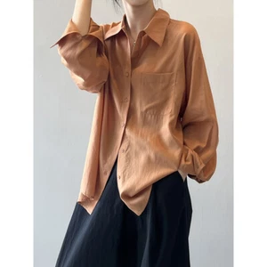 Womens Retro Fashion Shirt Long Sleeve Blouse New Office Loose Casual Shirt - Picture 1 of 27
