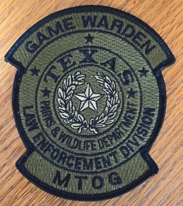 PARCHE DE POLICÍA DE TTEXAS STATE GAME WARDEN MARINE TACTICAL OPERATIONS GROUP MTOG DNR - Imagen 1 de 2