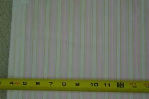 By 1/2 Yd, Pink & Green Striped Quality Flannel, Fabric Traditions, M5311 - Picture 1 of 7