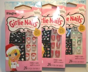 Girlie Nails Fing'rs little nails for litlle fingers press on choose Holiday - Picture 1 of 4