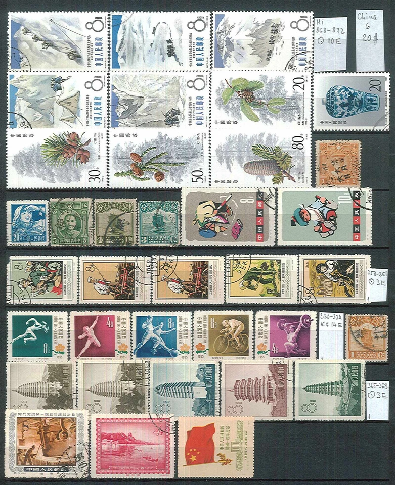 P. R. CHINA, MNH and Used/CTO stamps in stock card 6 - Image 1 of 1