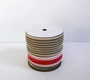 Hearth & Hand w Magnolia 3ct Velvet & Mixed Stripe Christmas Fabric Ribbon Green - Picture 1 of 5