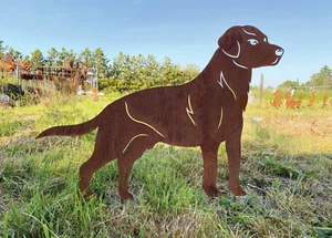 Hund Labrador stehend 85x61cm Gartenstecker Edelrost Rost Metall Rostfigur - Bild 1 von 3