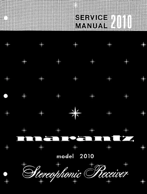 Marantz Mode 2010 Service Manual: Spiral Coil Bound 26 Pages - Image 1 of 2