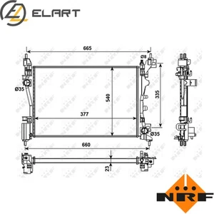 RADIATOR ENGINE COOLING 53981 FOR FIAT KFV/KFT 1.4L 350 A1.000 1.4L 4cyl CITROËN - Picture 1 of 8