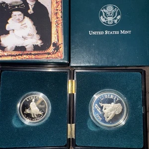 1995 Civil War Battlefield PROOF US Mint 2 Coin Set Silver Dollar Clad Half /OGP - Picture 1 of 3