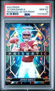 2024 Prizm Prizmatic #3 Jayden Daniels Silver Prizm PSA 10 - Foto 1 di 2