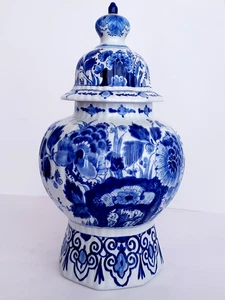 ROYAL DELFT PORCELEYNE FLES GINGER JAR LIDDED VASE 13.4 INCHES - EXCELLENT - Picture 1 of 6