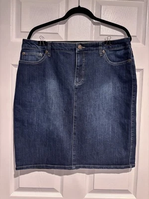 Falda Lápiz Nine West Vintage America Collection Azul Denim Para Mujer Talla 12/31 Foto 1 de 4