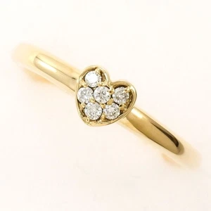 Japanese brand 10K Yellow gold ring 5 Japan size Diamond Free shipping Used - Picture 1 of 6