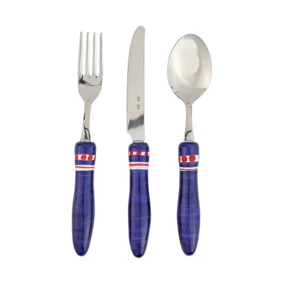 3 件套 Vietri Positano 蓝色三件餐具放置设置 - 全新 — 第 1/3 张图片