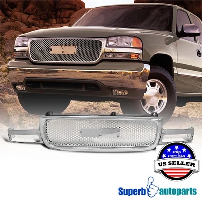 Fits 2000-2006 GMC Sierra Yukon XL 1500 2500 ABS Round Front Hood Grill Grille Foto 1 de 4