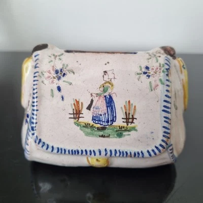 Tirelire Ancienne Beatrix Pouplard Malicorne Début XXè Forme De Sac - Photo 1/4