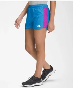 The North Face Girls'  Purple Blue Never Stop Run Shorts Size Large (12) - Picture 1 of 9