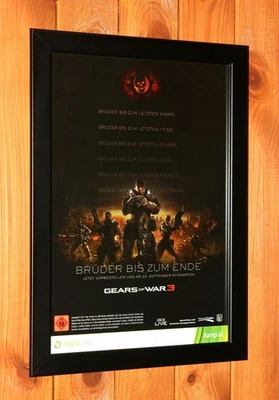 Gears of War 3 Xbox 360 Small Promo Vintage Werbeblatt Poster / Ad Page Framed - Bild 1 von 4
