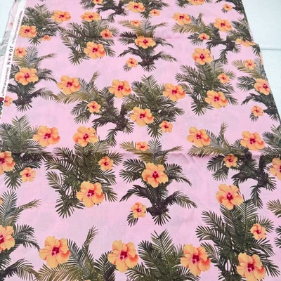 joann fabric quilting cotton pink tropical floral 42x90 2.5 yards - Image 1 of 4