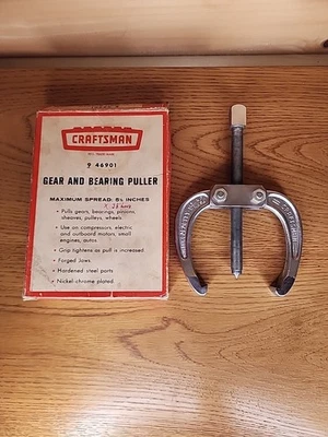 Vintage Craftsman 2 Jaw Gear Puller 5-1/2" Capacity 46901 WF Made in USA in BOX - Image 1 of 4