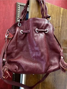 Damen Schultertasche, Weinrot, Shopper mit Henkel, Echt Leder, Top Zustand - Bild 1 von 7