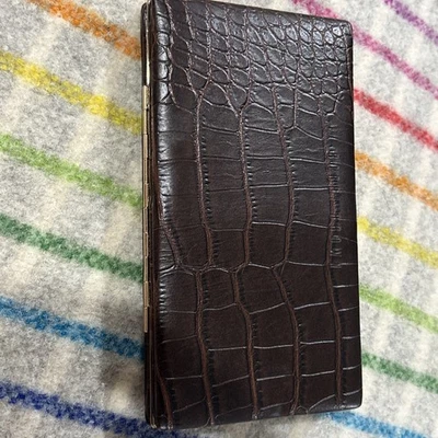 Estuche de Maquillaje Vintage Bobbi Marrón Imitación Cocodrilo Marrón Foto 1 de 4