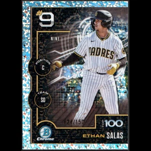 ETHAN SALAS 2025 Bowman Chrome #9 Top 100 Mini-Diamond Refractor /150 - Picture 1 of 2