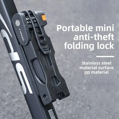 Cerradura de bicicleta plegable bloqueo antirrobo de seguridad scooter bicicleta eléctrica bloqueo de cadena Foto 1 de 4