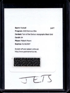 2025 Donruss Elite Malachi Moore Turn of the Century Auto Black Gold FOTL #/25 - Picture 1 of 2