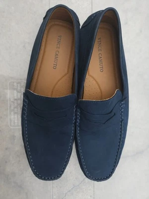 Mens 11.5 M Vince Camuto VY-ESMAIL Driving Mocs Loafers BLUE SUEDE SHOES 11 1/2 - Image 1 of 4