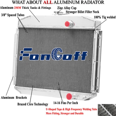 3-Row Aluminum Radiator For 1961-1964 FORD F-100 F-250 F-350 PICKUP 1962 1963 Foto 1 de 4