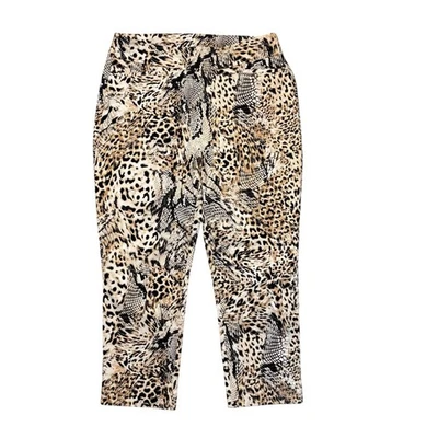 Chico's Stretch So Slimming Leopard Pull On Animal Print Pants Women's Size 1, M - Image 1 of 4