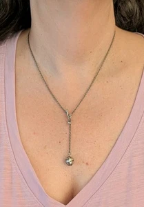 "Collar Silpada de plata de ley 925 simple bola de deleite Lariat palanca 17""" - Imagen 1 de 5