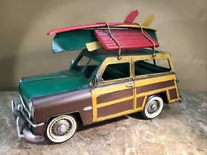 Vintage 1950s Metal Willy's Woody Jeep Surfers Car/Truck Art Display Handmade - Picture 1 of 10