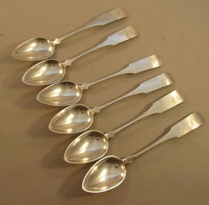 6 Amerikanische Münzen Silber schwere Esslöffel D & P Newark, NJ VA, NY unbedingt ansehen - Bild 1 von 10