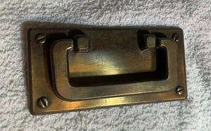 Brass Mid Century Modern MCM Antique Hardware Handle drawer pull 4" centers - Picture 1 of 4